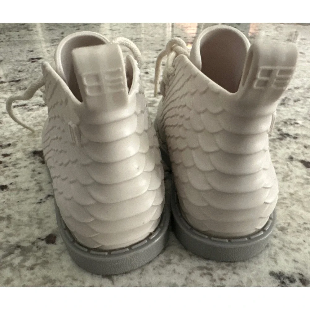 Mini Melissa x Baja East Toddler Python Scale Chukka Boots White Size 7